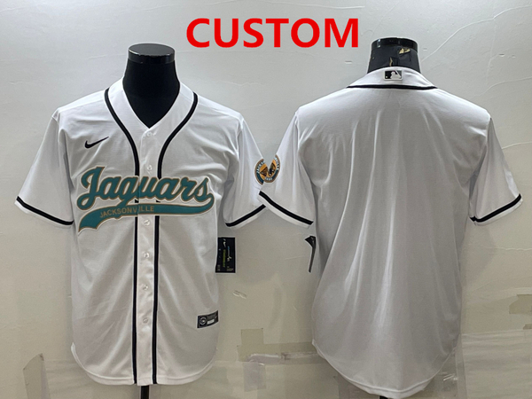 Men's Jacksonville Jaguars Custom White With Patch Cool Base Stitched Baseball Jersey ,We sell and wholesale Men's Jacksonville Jaguars Custom White With Patch Cool Base Stitched Baseball Jersey  on line form chian!